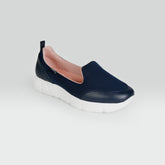 Zapato Urbano de Tela con Borrego Azul Marino